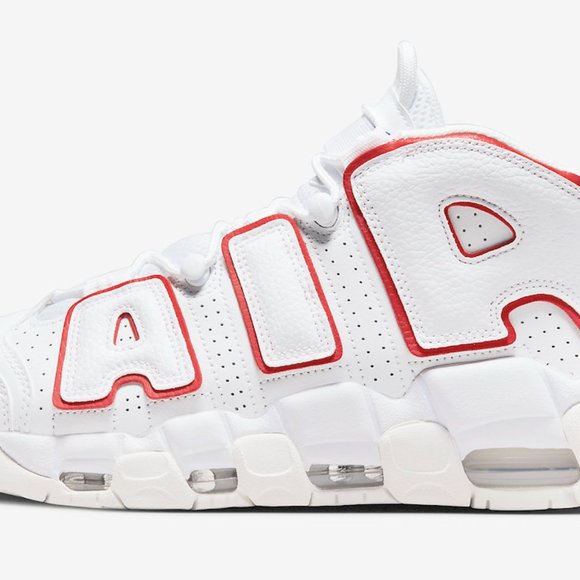 Nike Air More Uptempo '96 White/University Red/Sail DX2662-100 Men's Sizes - Picture 5 of 6